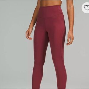 Lululemon, Base Pace High Rise Running Tight, 25”, Mulled Wine, Size 6
